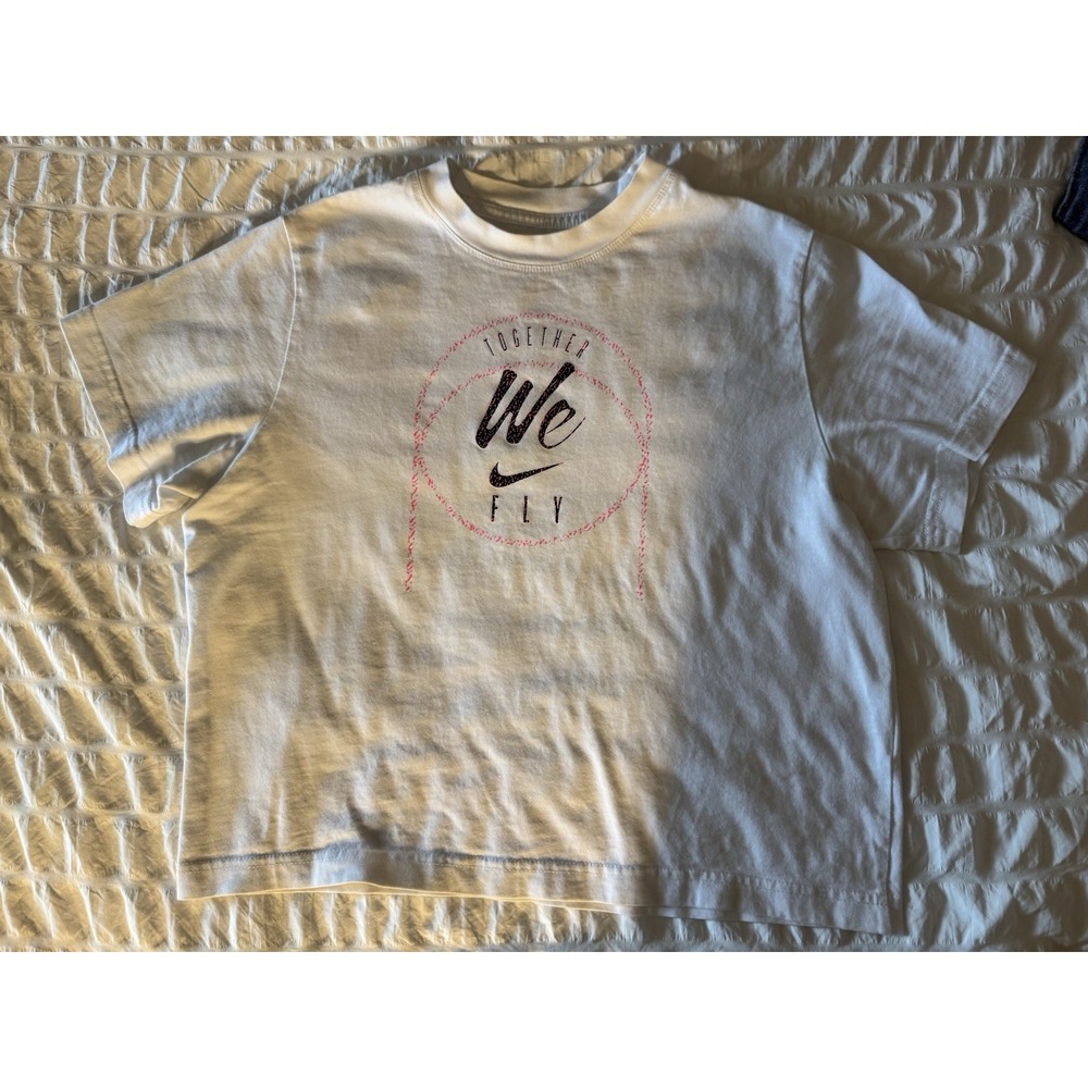 Nike Girls T-Shirt Size Large Loose Fit‎ Powder Blue "Together We Can Fly" EC